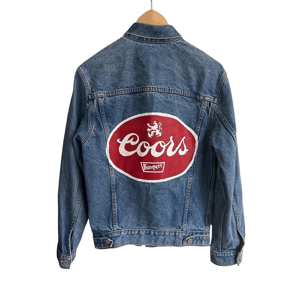 Vintage John Galt California Coors Banquet Denim Jacket Medium Wash Trucker M
